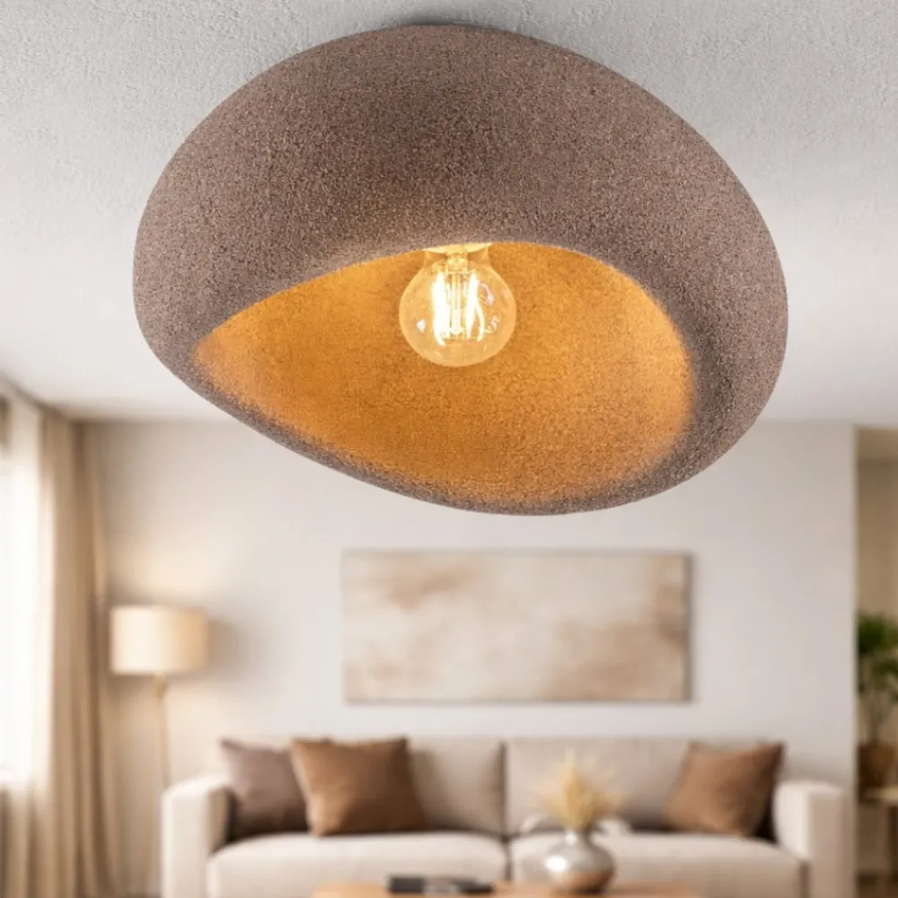 Plafoniere Moderne-Selezionato da Mazzolaluce Plafoniera marrone wabi sabi 50cm design japandi