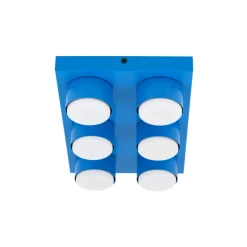 Plafoniere Moderne-Selezionato da Mazzolaluce Plafoniera mattoncini 6 luci blu rettangolare moderna per cameretta