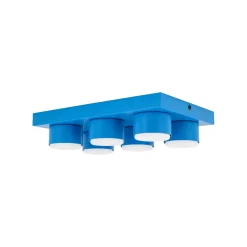 Plafoniere Moderne-Selezionato da Mazzolaluce Plafoniera mattoncini 6 luci blu rettangolare moderna per cameretta