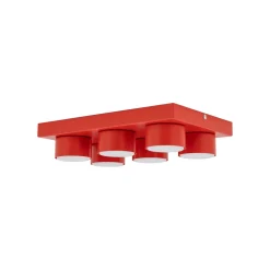 Plafoniere Moderne-Selezionato da Mazzolaluce Plafoniera mattoncini 6 luci rossa per cameretta moderna
