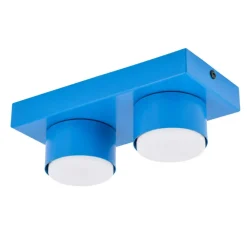 Plafoniere Moderne-Selezionato da Mazzolaluce Plafoniera mattoncino blu 2 luci per cameretta moderna