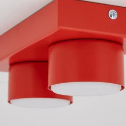 Plafoniere Moderne-Selezionato da Mazzolaluce Plafoniera mattoncino rosso 2 luci per cameretta