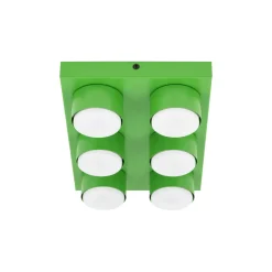 Plafoniere Moderne-Selezionato da Mazzolaluce Plafoniera mattoncino verde 6 luci per cameretta bambino moderna