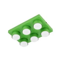 Plafoniere Moderne-Selezionato da Mazzolaluce Plafoniera mattoncino verde 6 luci per cameretta bambino moderna