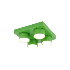 Plafoniere Moderne-Selezionato da Mazzolaluce Plafoniera mattoncino verde 4 luci per cameretta