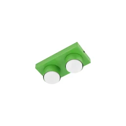 Plafoniere Moderne-Selezionato da Mazzolaluce Plafoniera mattoncino verde 2 luci per cameretta
