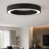 Plafoniere Moderne-Selezionato da Mazzolaluce Plafoniera moderna anello nero 60 cm led 48w cct 2700k a 4000k dimmerabile con telecomando app
