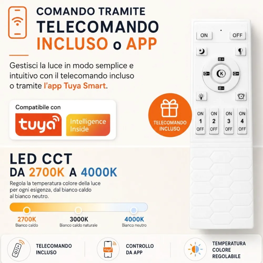 Plafoniere Moderne-Selezionato da Mazzolaluce Plafoniera moderna anello nero 60 cm led 48w cct 2700k a 4000k dimmerabile con telecomando app