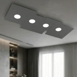 Plafoniere Moderne-Top Light Plafoniera moderna antracite plate per soggiorno