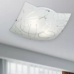 Plafoniere Moderne-Selezionato da Mazzolaluce Plafoniera moderna a vela in vetro satinato