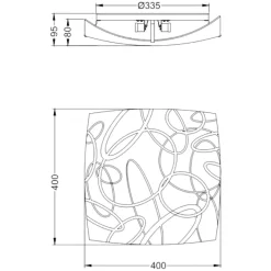 Plafoniere Moderne-Selezionato da Mazzolaluce Plafoniera moderna a vela in vetro satinato