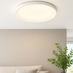 Plafoniere Moderne-Top Light Plafoniera moderna bianca biemissione luce led 37w cct rotondo plana