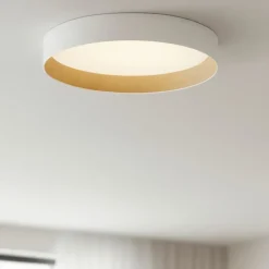 Plafoniere Moderne-Selezionato da Mazzolaluce Plafoniera moderna bianca 45cm legno led 40w 3000k dimmerabile