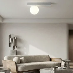 Plafoniere Moderne-Perenz Illuminazione Plafoniera moderna bianca con sfera snooky