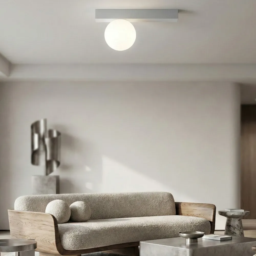Plafoniere Moderne-Perenz Illuminazione Plafoniera moderna bianca con sfera snooky