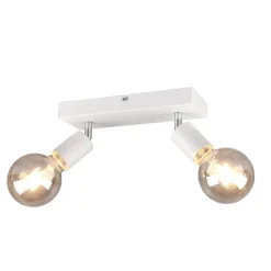 Plafoniere Moderne-Selezionato da Mazzolaluce Plafoniera moderna bianca con 2 faretti per soggiorno