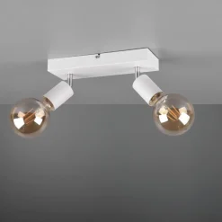 Plafoniere Moderne-Selezionato da Mazzolaluce Plafoniera moderna bianca con 2 faretti per soggiorno