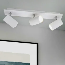 Plafoniere Moderne-Selezionato da Mazzolaluce Plafoniera moderna bianca con 3 faretti orientabili