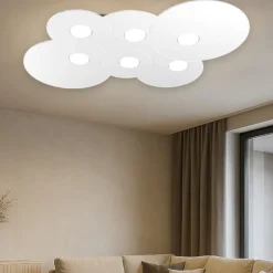 Plafoniere Moderne-Top Light Plafoniera moderna bianca da cucina tonda cloud toplight