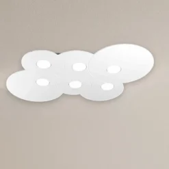 Plafoniere Moderne-Top Light Plafoniera moderna bianca da cucina tonda cloud toplight