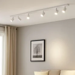Plafoniere Moderne-Top Light Plafoniera moderna bianca 6 faretti orientabili toplight