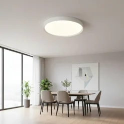Plafoniere Moderne-Vivida International Plafoniera moderna bianca led 50w cct dimmerabile 60 cm vivida hera