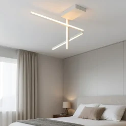 Plafoniere Moderne-Selezionato da Mazzolaluce Plafoniera moderna bianca led 3200k da soggiorno