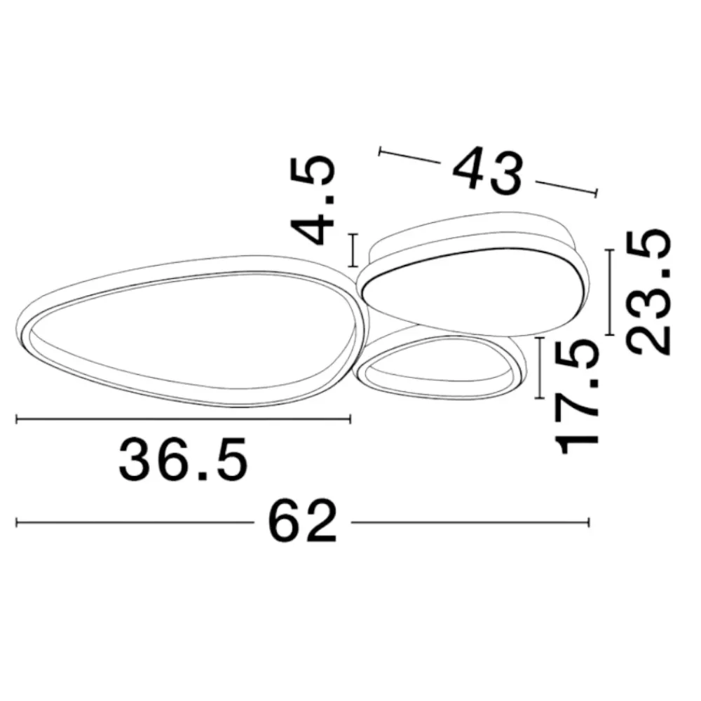 Plafoniere Moderne-Selezionato da Mazzolaluce Plafoniera moderna bianca led 3200k per camera da letto
