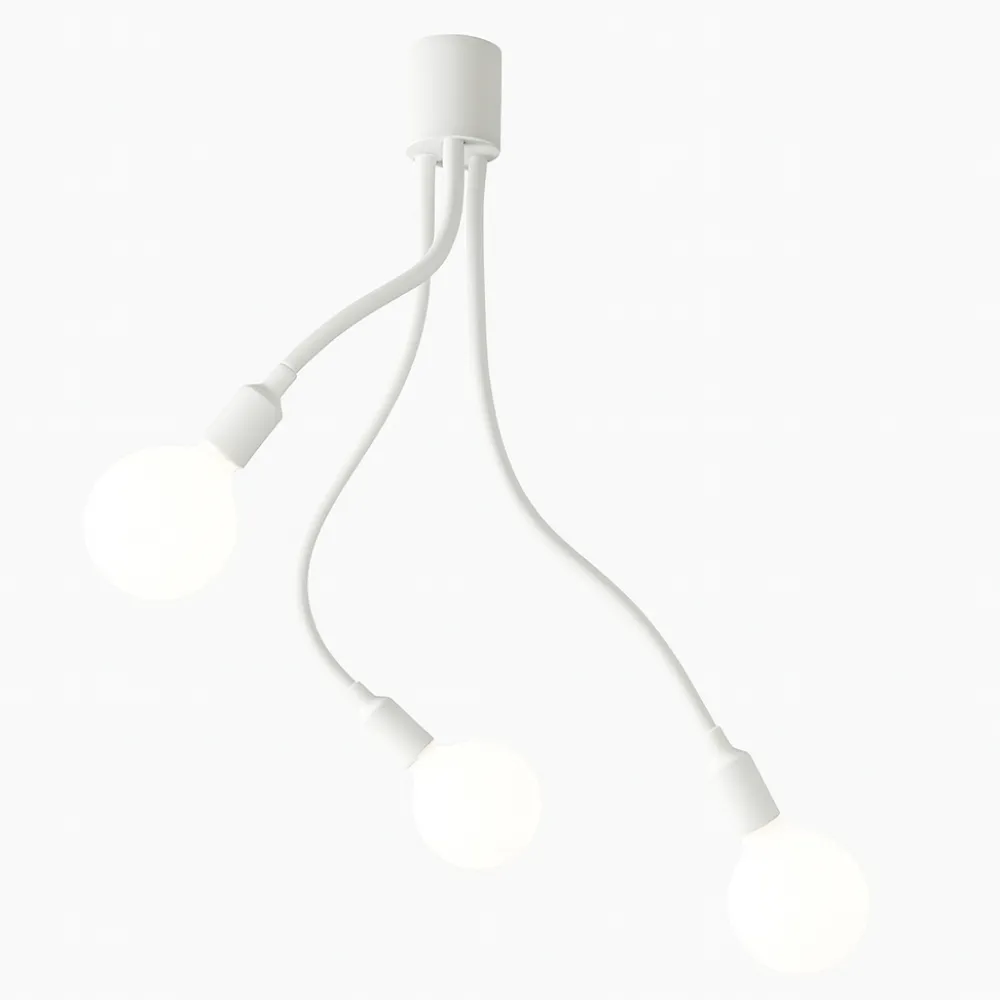 Plafoniere Moderne-Sforzin Illuminazione Plafoniera moderna bianca 3 luci orientabili bulbo perenz