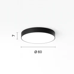 Plafoniere Moderne-Ondaluce Plafoniera moderna boiler led cct 3000k 4000k 60cm nero