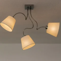 Plafoniere Moderne-Selezionato da Mazzolaluce Plafoniera moderna 3 bracci flessibili paralumi pergamena beige