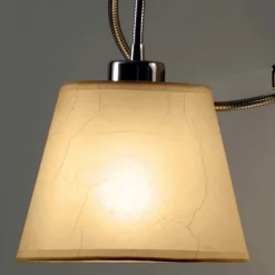 Plafoniere Moderne-Selezionato da Mazzolaluce Plafoniera moderna 3 bracci flessibili paralumi pergamena beige