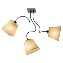 Plafoniere Moderne-Selezionato da Mazzolaluce Plafoniera moderna 3 bracci flessibili paralumi pergamena beige