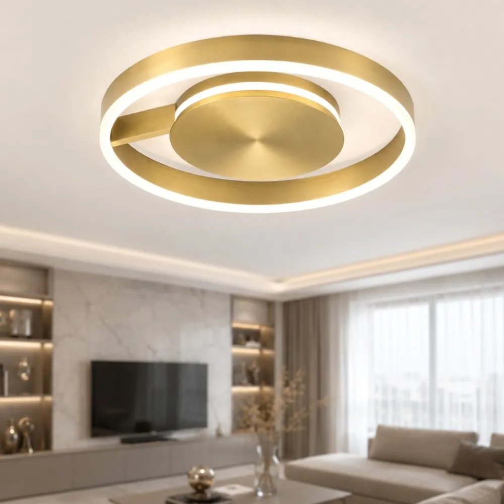 Plafoniere Moderne-Selezionato da Mazzolaluce Plafoniera moderna bronzo led 41w cct 2700k 3000k 4000k dimmerabile per camera da letto