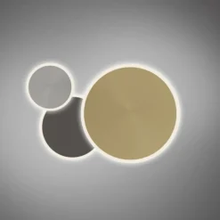 Plafoniere Moderne-Selezionato da Mazzolaluce Plafoniera moderna cerchi grigio oro nero led con telecomando app