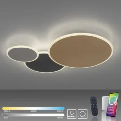 Plafoniere Moderne-Selezionato da Mazzolaluce Plafoniera moderna cerchi grigio oro nero led con telecomando app