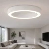 Plafoniere Moderne-Selezionato da Mazzolaluce Plafoniera moderna cerchio anello bianco 60 cm led 48w 2700k a 4000k con telecomando app
