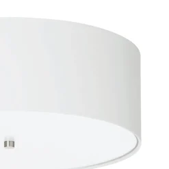 Plafoniere Moderne-Eglo Plafoniera moderna cilindro in tessuto bianco 47 cm pastera