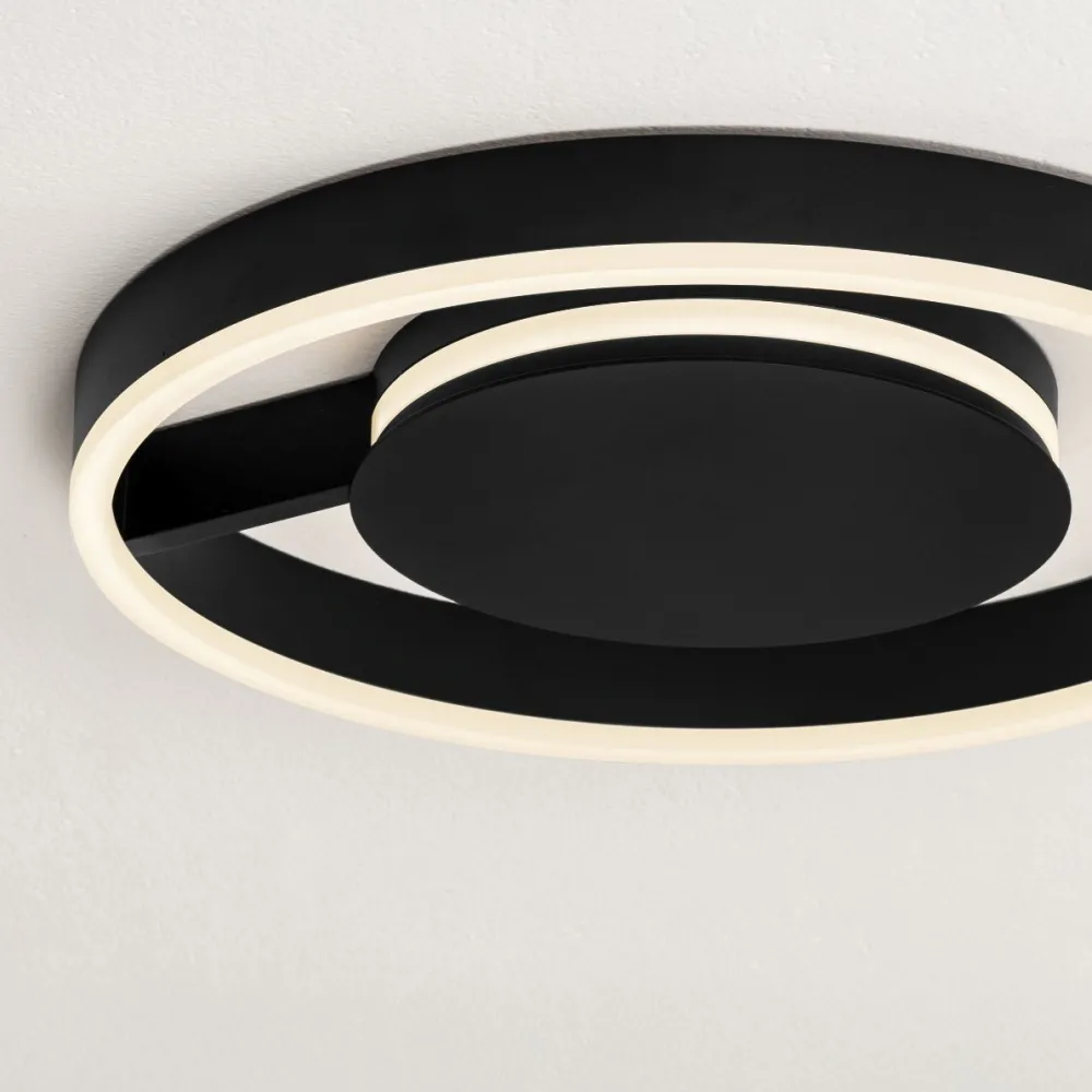 Plafoniere Moderne-Selezionato da Mazzolaluce Plafoniera moderna 40 cm nera led 41w cct 2700k 3000k 4000k dimmerabile per camera da letto