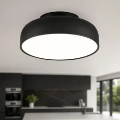 Plafoniere Moderne-Selezionato da Mazzolaluce Plafoniera moderna 40 cm nera tonda led 3000k dimmerabile per cucina