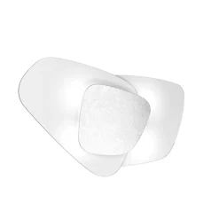 Plafoniere Moderne-Top Light Plafoniera moderna 54cm vetri bianchi placca foglia argento