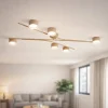 Plafoniere Moderne-Selezionato da Mazzolaluce Plafoniera moderna colore beige 6 luci orientabili per soggiorno
