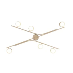 Plafoniere Moderne-Selezionato da Mazzolaluce Plafoniera moderna colore beige 6 luci orientabili per soggiorno