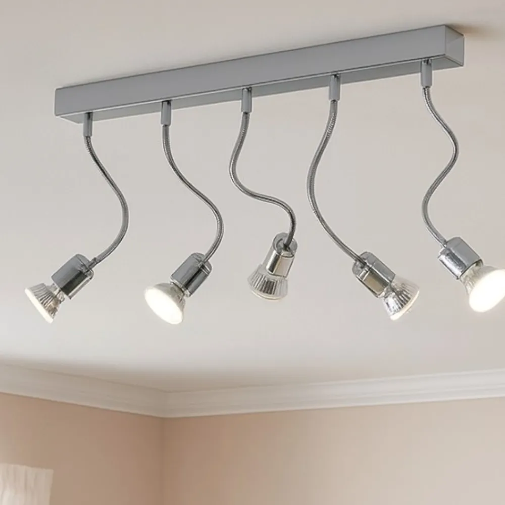Plafoniere Moderne-Selezionato da Mazzolaluce Plafoniera moderna con 5 faretti gu10 orientabili cromati