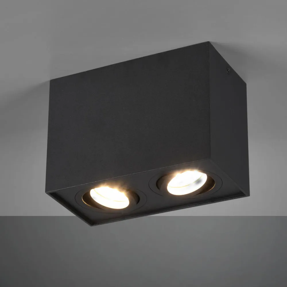 Plafoniere Moderne-Selezionato da Mazzolaluce Plafoniera moderna con faretti orientabili nera