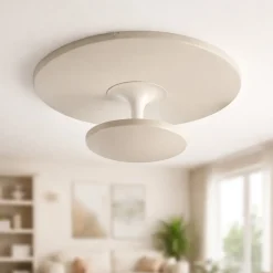 Plafoniere Moderne-Fabas Luce Plafoniera moderna conrad sabbia per sala da pranzo
