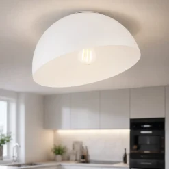 Plafoniere Moderne-Selezionato da Mazzolaluce Plafoniera moderna cupola inclinata bianca 30 cm da soffitto