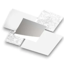 Plafoniere Moderne-Top Light Plafoniera moderna da cucina 71cm vetri bianco foglia argento shadow