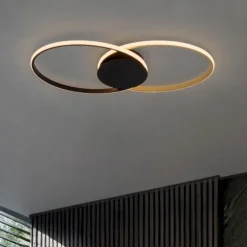 Plafoniere Moderne-Selezionato da Mazzolaluce Plafoniera moderna da salotto led 3200k colore nero e oro