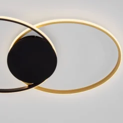 Plafoniere Moderne-Selezionato da Mazzolaluce Plafoniera moderna da salotto led 3200k colore nero e oro